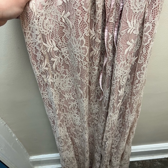 Lulus dusty pink maxi lace up dress NWOT - Picture 4 of 6
